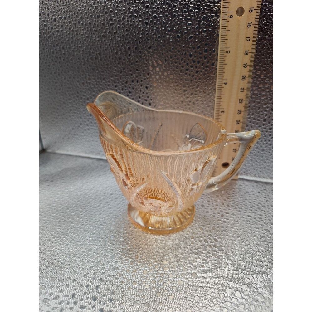Creamer Pitcher Jeanette Iris & Herringbone Marigold Depression Carnival Glass
